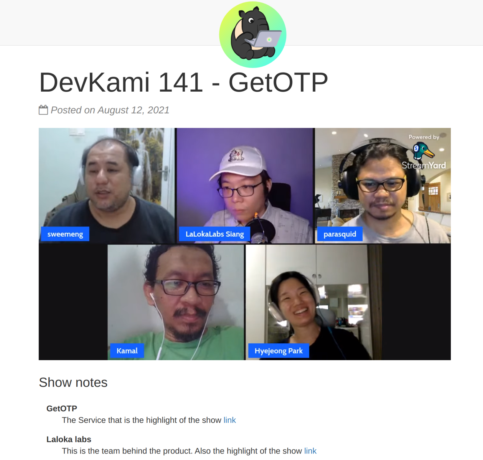 GetOTP interviewed by DevKami